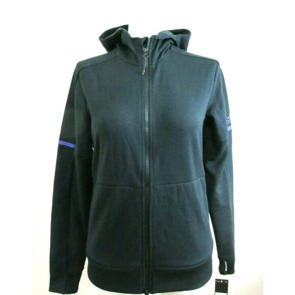 Adidas Women's Zone Full Zipper Graphic hoodie Tennis jacket Black Purple NWT - Picture 1 of 5